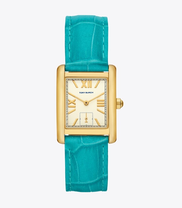 Tory Burch designer strap watches Eleanor Watch in IVORY/TURQUOISE front