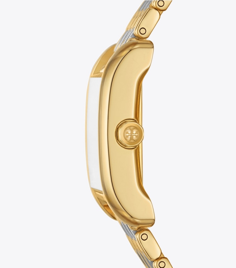 Tory Burch designer strap watches Eleanor Watch in BLACK TINTED MOP/TWO-TONE side