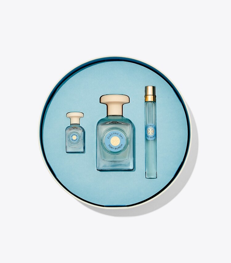 Tory Burch designer perfume Electric Sky Gift Set in ELECTRIC SKY BLUE detail
