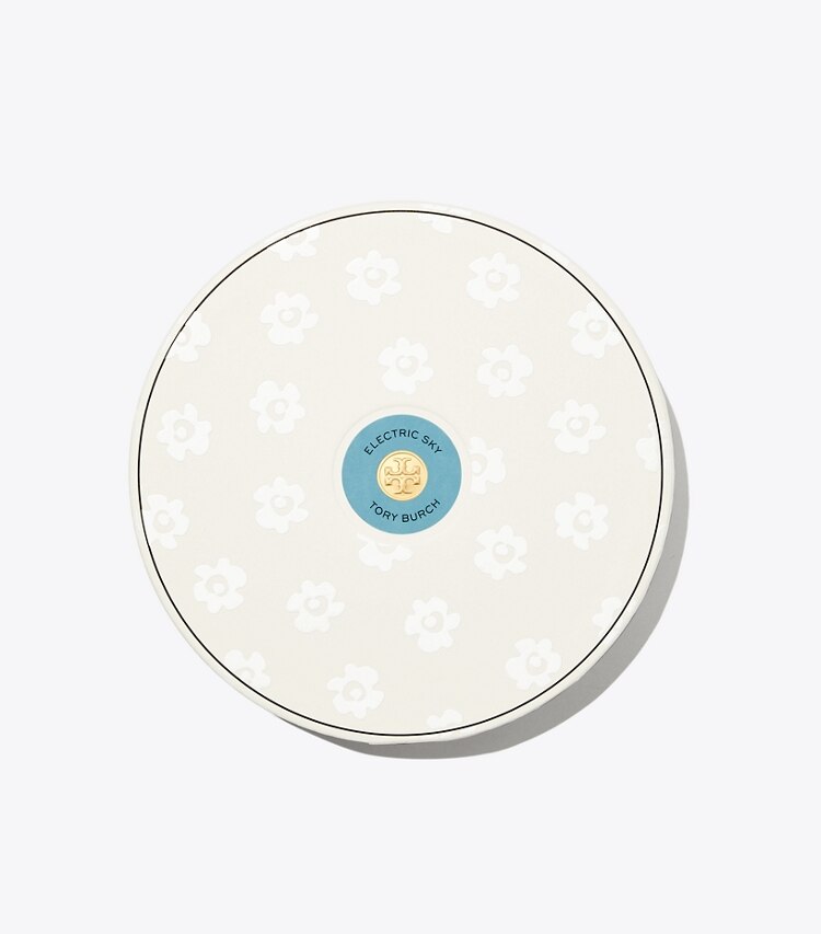 Tory Burch designer perfume Electric Sky Gift Set in ELECTRIC SKY BLUE overhead