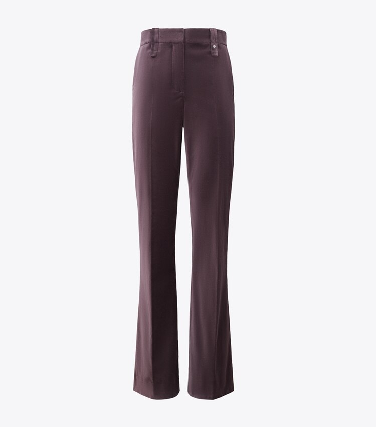 Tory Burch designer unterteile Elegante Samthose in Smoky Plum front