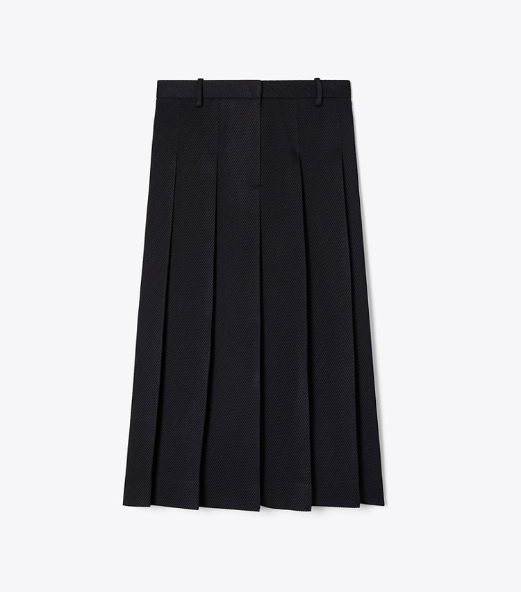 Tory Burch designer unterteile Eleganter Faltenrock aus Twill in Black front