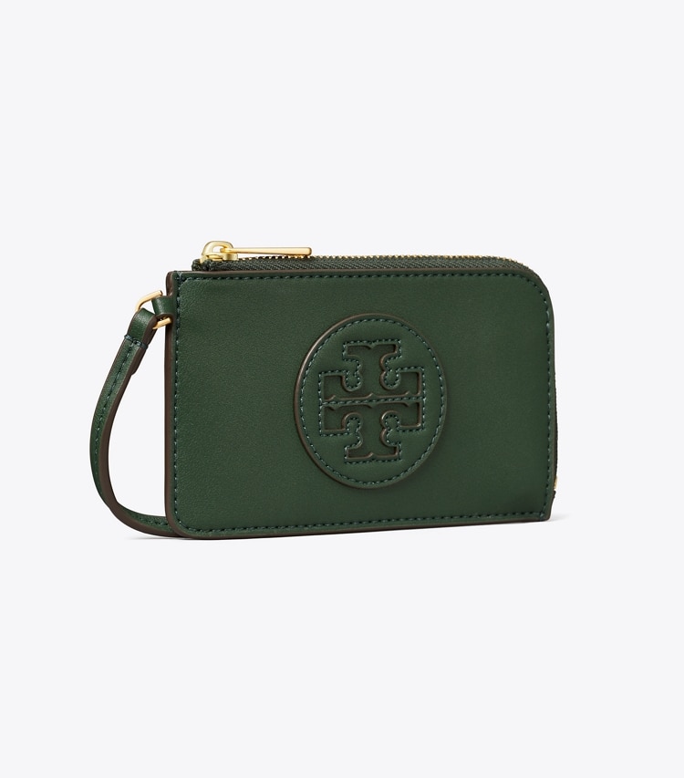 Tory Burch designer card cases Ella Bio Zip Card Case in Basil angle