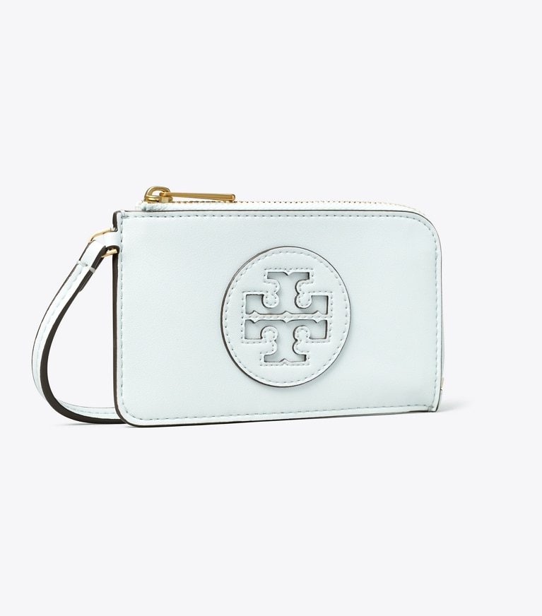Tory Burch designer card cases Ella Bio Zip Card Case in Ice Blue angle