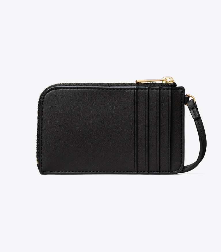 Tory Burch designer card cases Ella Bio Zip Card Case in Black angle