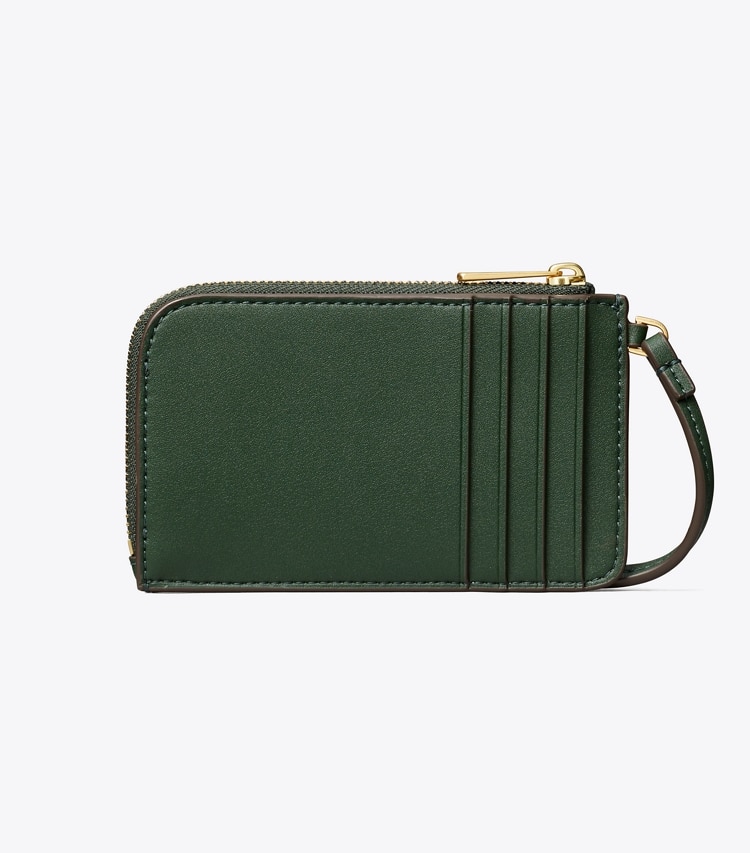 Tory Burch designer card cases Ella Bio Zip Card Case in Basil back