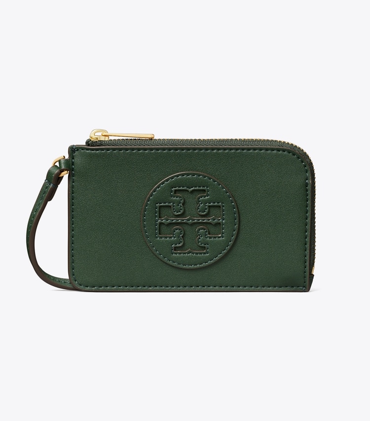 Tory Burch designer card cases Ella Bio Zip Card Case in Basil front