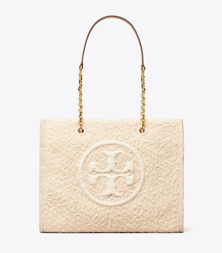 Tory Burch designer crossbody bags Ella Bouclé Chain Mini Tote  in New Cream front
