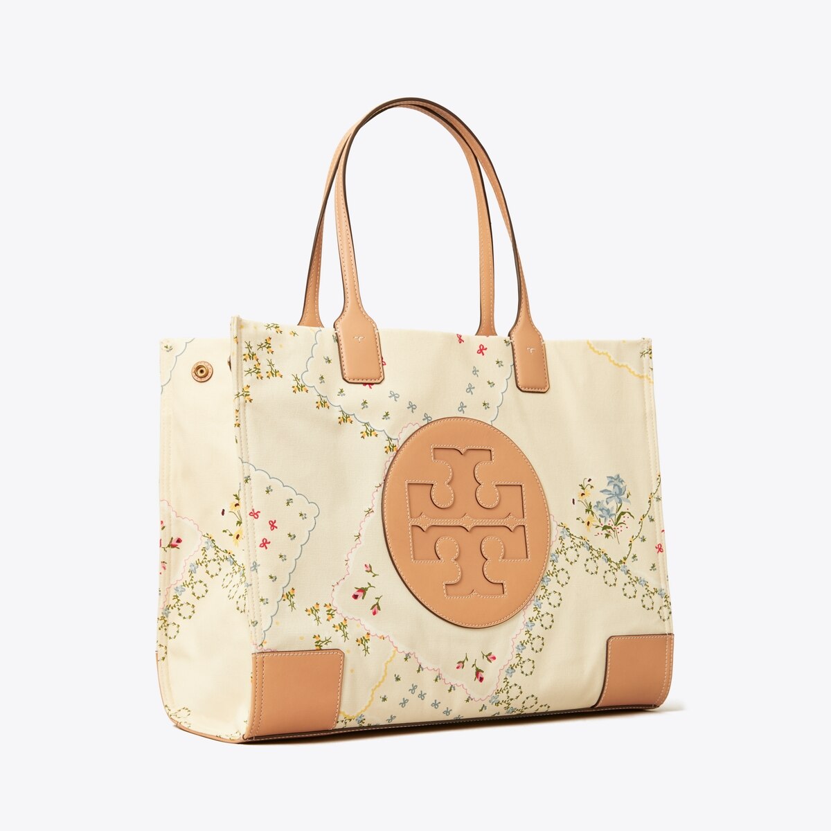 tory burch white floral bag