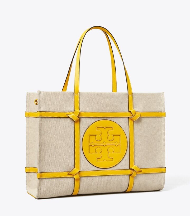 tory burch ella canvas quadrant tote bag