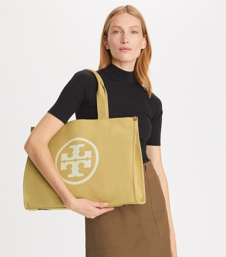 Tory Burch Brown, Pattern Print Canvas Tote Bag