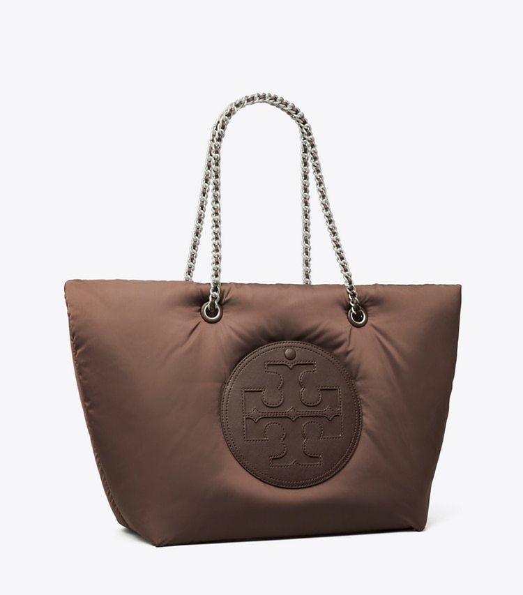 Tory Burch designer tote bags Ella Chain Soft Tote in TEMPRANILLO angle