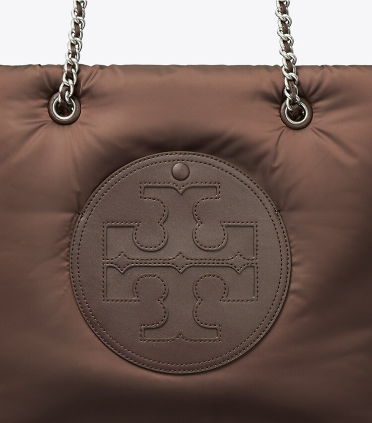 Tory Burch designer tote bags Ella Chain Soft Tote in TEMPRANILLO detail