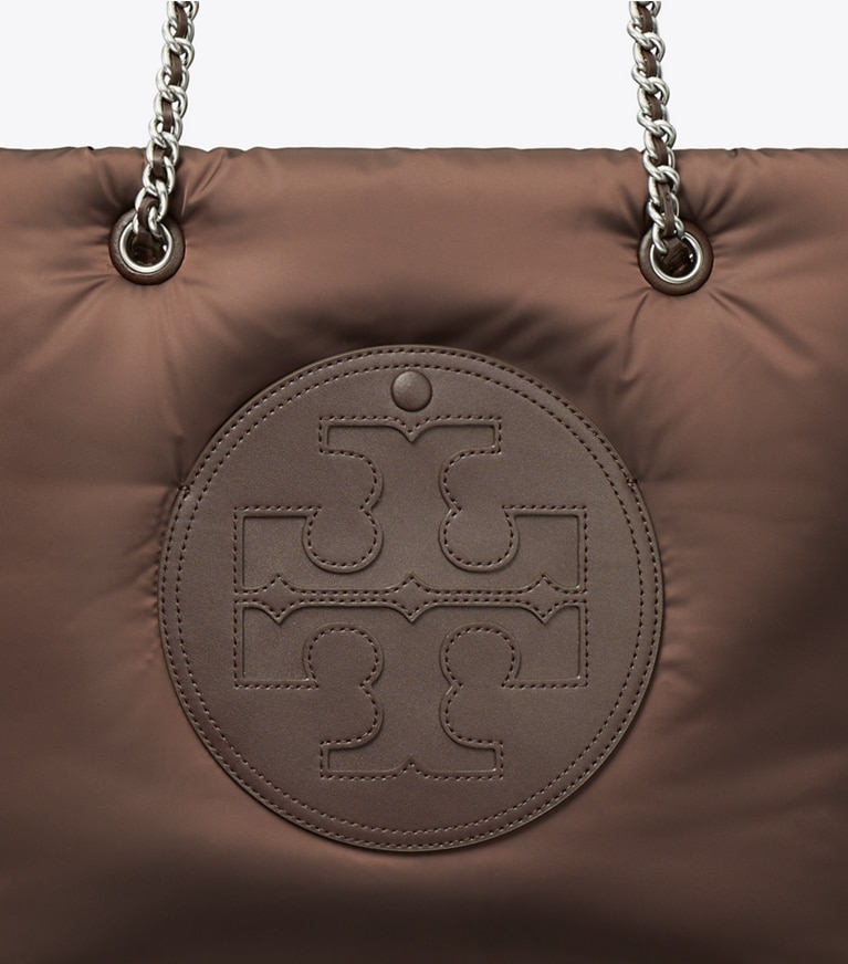 Tory Burch designer tote bags Ella Chain Soft Tote in TEMPRANILLO angle