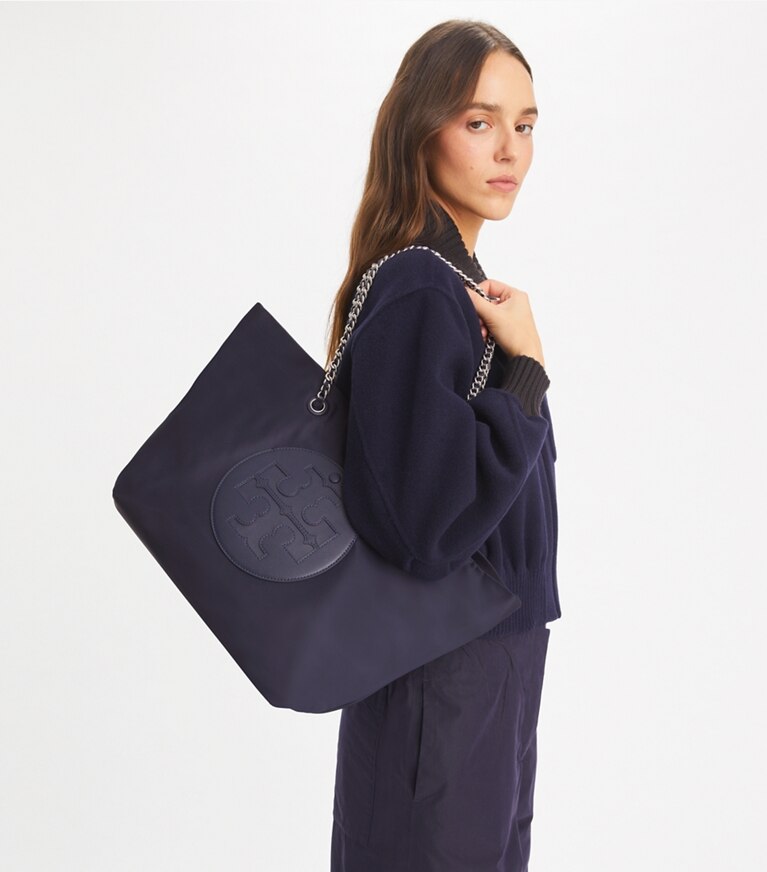 Tory Burch designer トートバッグ エラ チェーン トート in Tory Navy angle