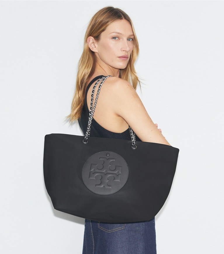 Tory Burch designer トートバッグ エラ チェーン トートバッグ in Black angle