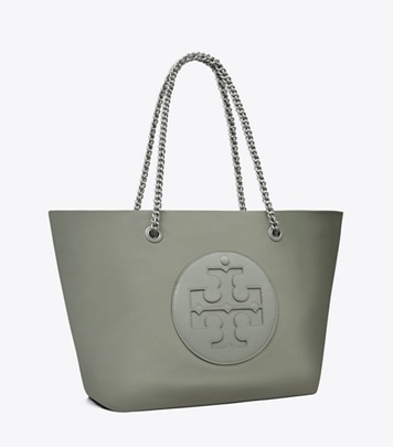 Tory Burch designer tote bags Ella Chain Tote in Shale Rock angle
