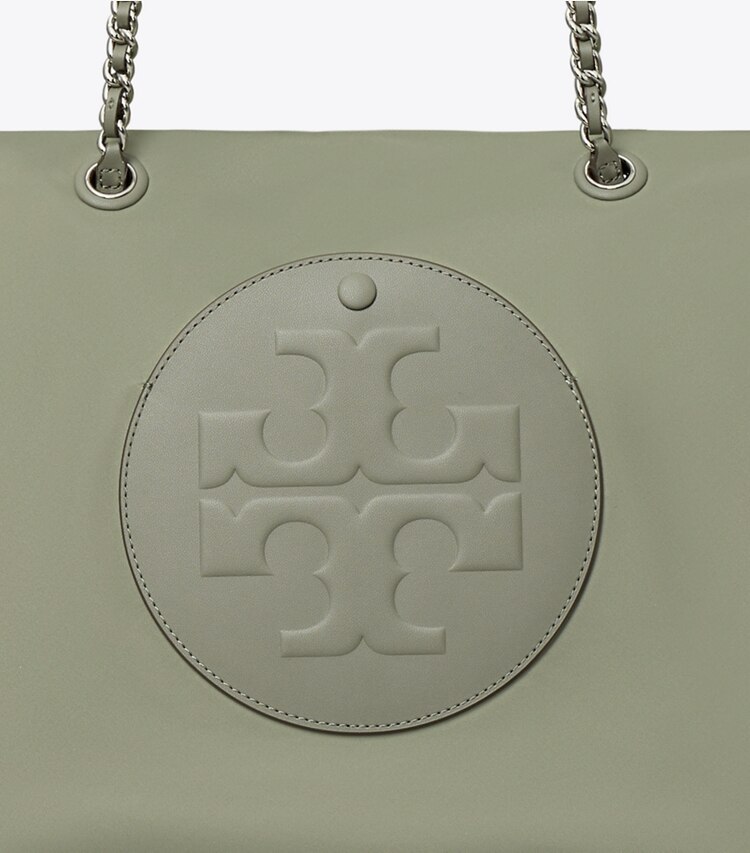 Tory Burch designer tote bags Ella Chain Tote in Stone detail
