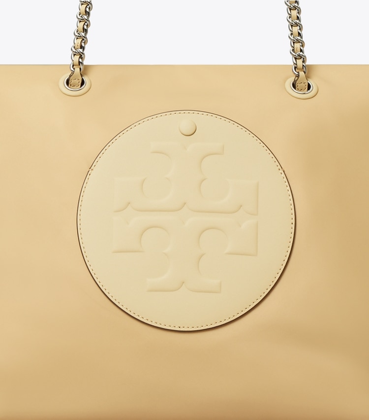 Tory Burch designer tote bags Ella Chain Tote in Praline detail