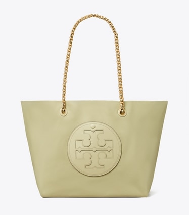 Tory Burch designer tote bags Ella Chain Tote in Olive Sprig front