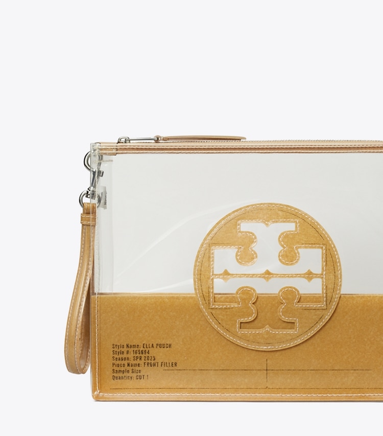 Tory Burch designer wristlets Ella Clear Pouch in Clear detail