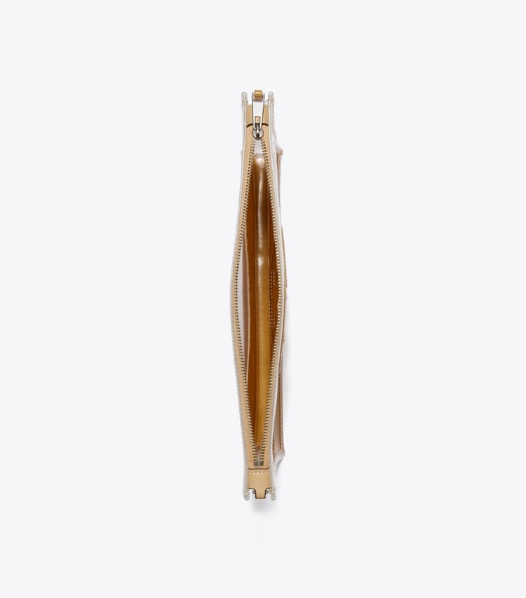 Tory Burch designer wristlets Ella Clear Pouch in Clear overhead