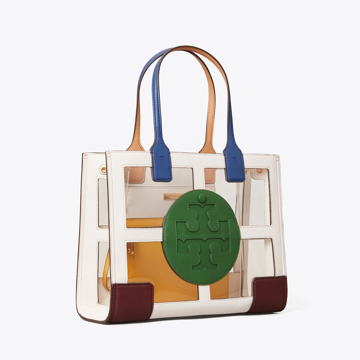 tory burch ella clear quadrant tote