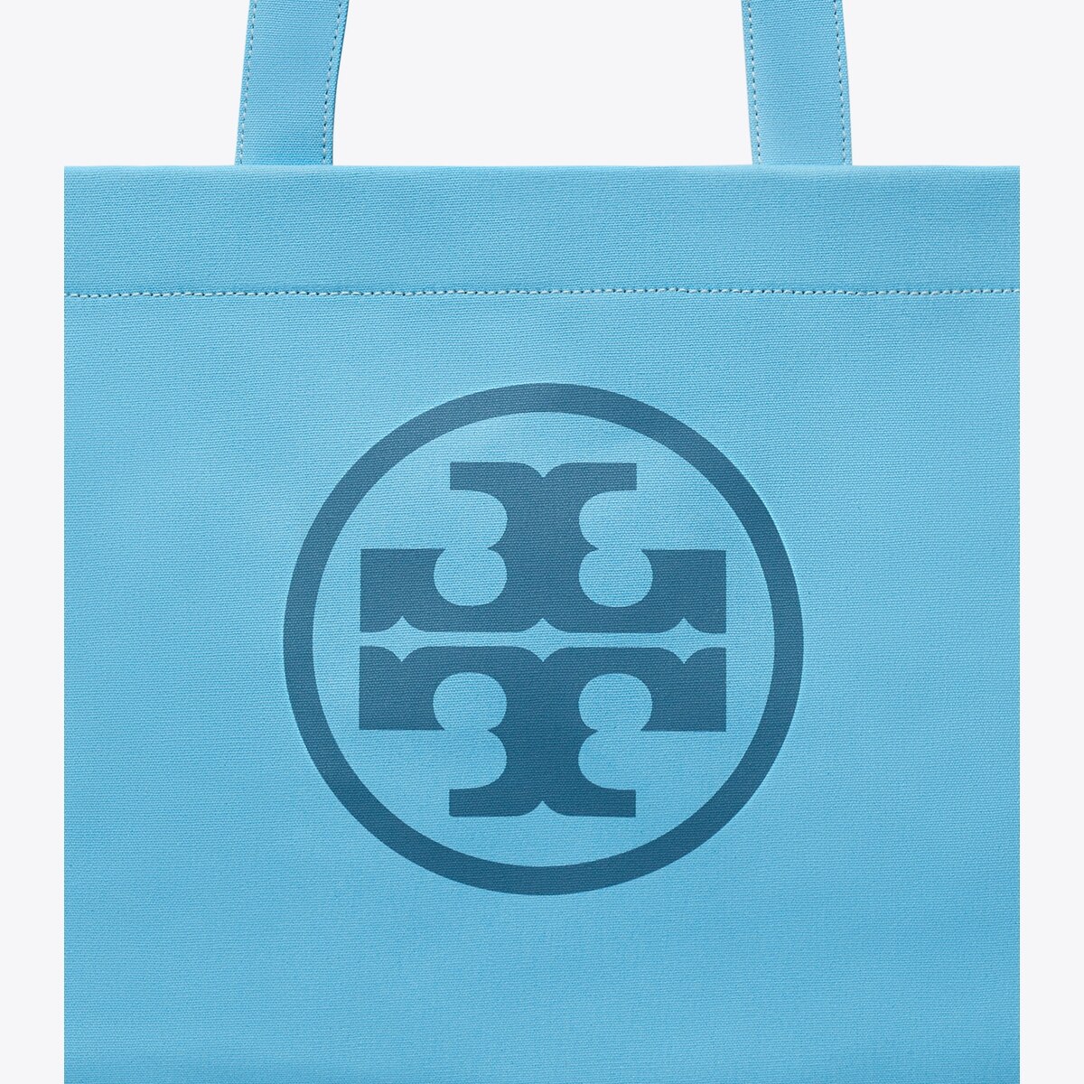 トートバッグ Tory Burch Ella' Light Blue Cotton Bag Ella Color-Block Canvas Tote: Women's Designer Tote Bags