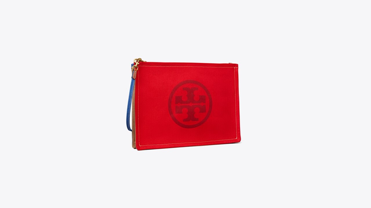 Tory Burch - Women's Ella Color-Block Tote - Red - Canvas