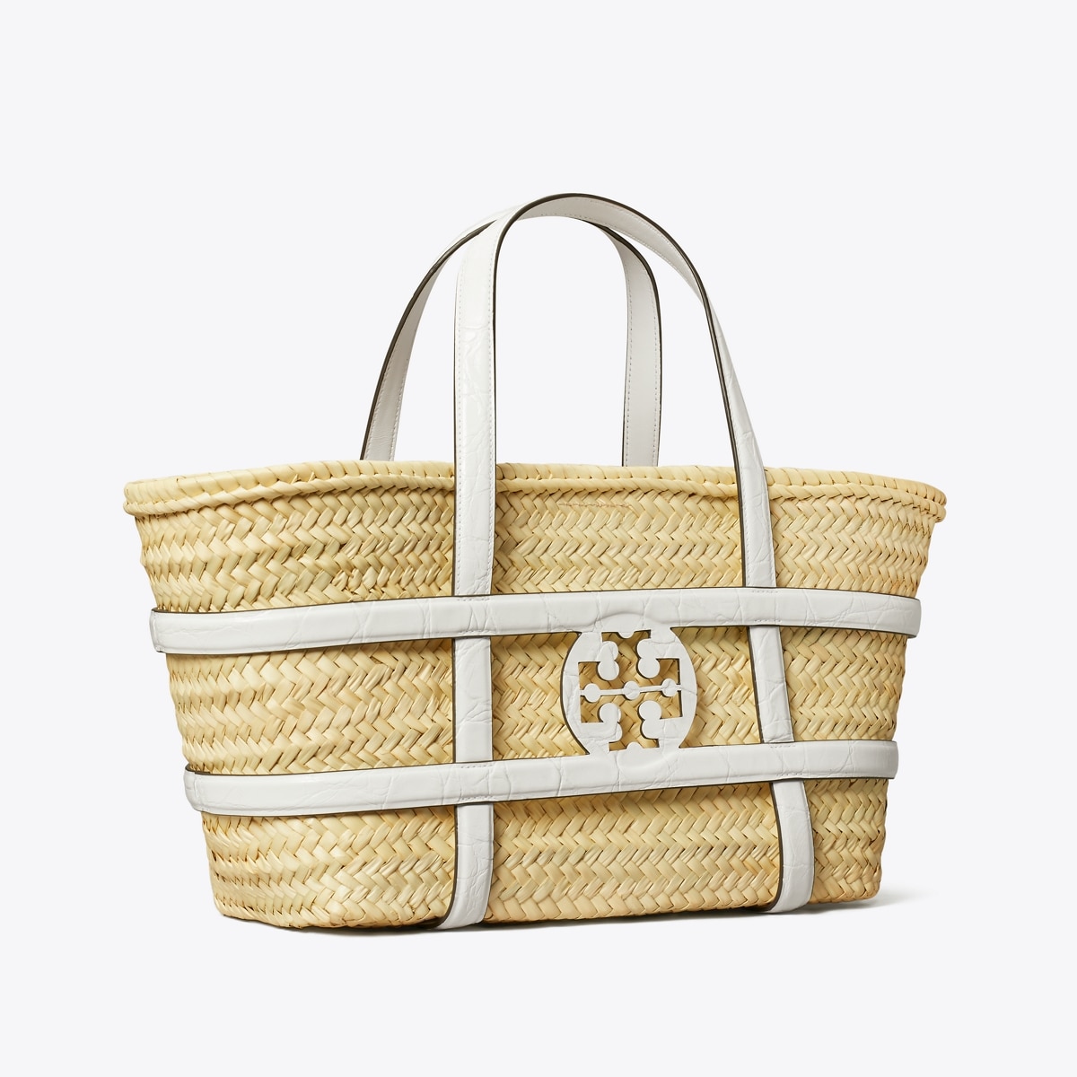 Tory Burch★ELLA CROC-EMBOSSED STRAW BASKET ella-croc-embossed-straw-