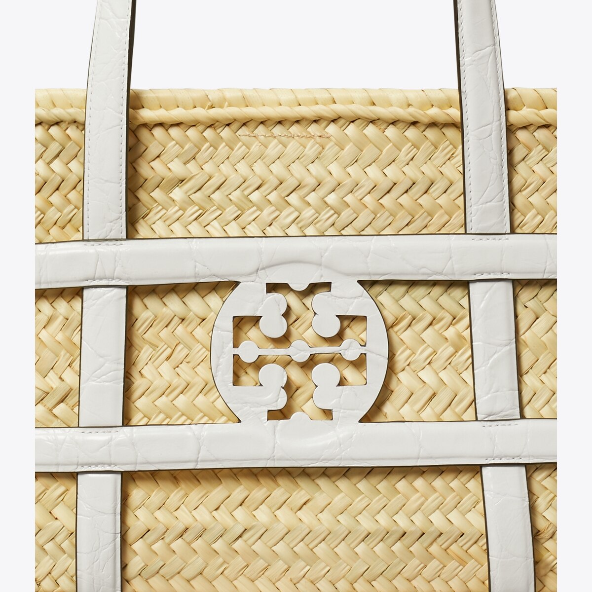 Tory Burch★ELLA CROC-EMBOSSED STRAW BASKET ella-croc-embossed-straw-