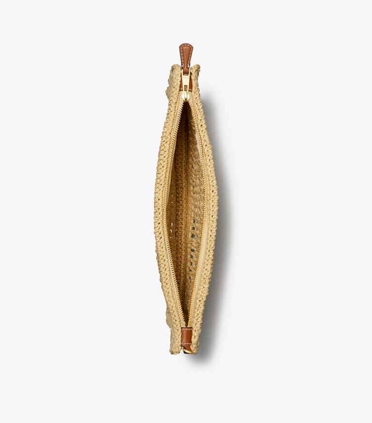 Tory Burch designer wristlets Ella Crochet Pouch in Natural angle