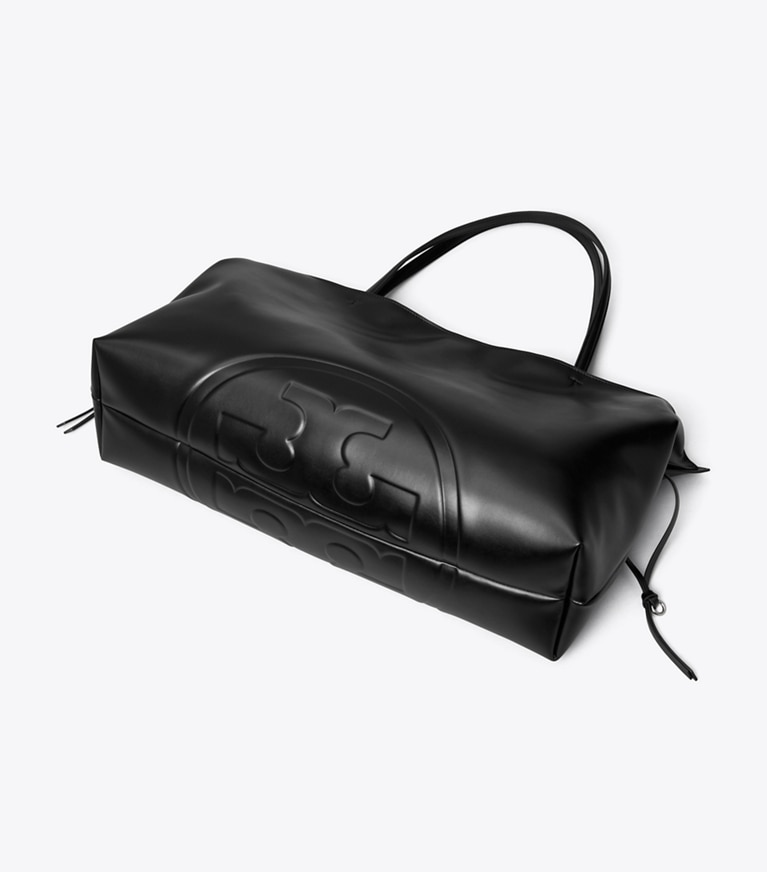 Tory Burch designer tote bags Ella Drawstring Tote in Black angle