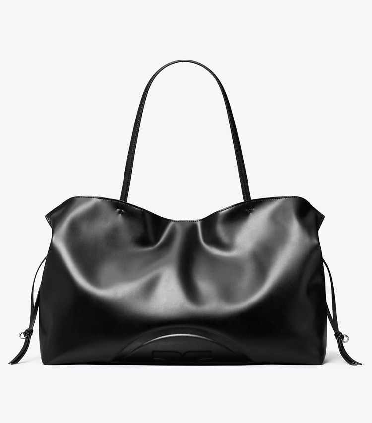 Tory Burch designer tote bags Ella Drawstring Tote in Black front