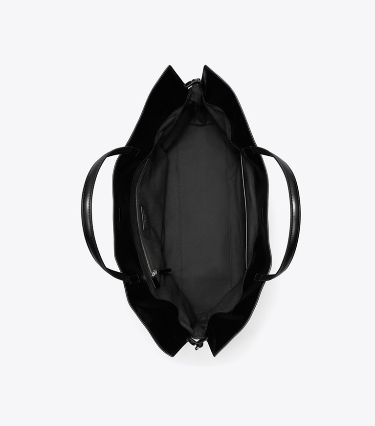 Tory Burch designer tote bags Ella Drawstring Tote in Black angle