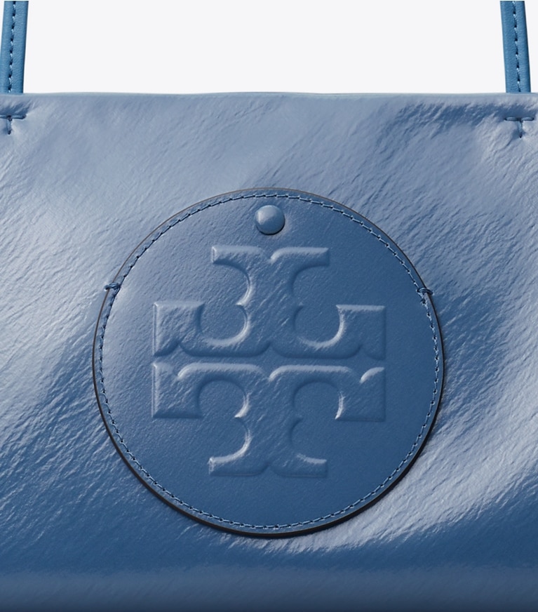 Tory Burch designer tote bags Ella East-West Tote in Blue Raspberry detail