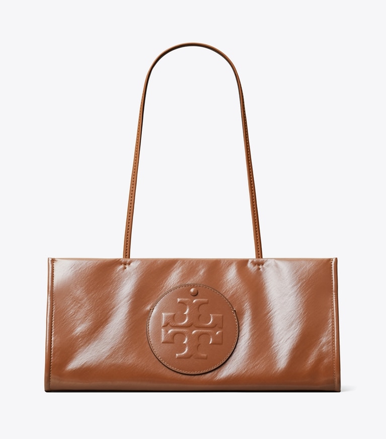 Tory Burch designer tote bags Ella East-West Tote in Aged Tan front