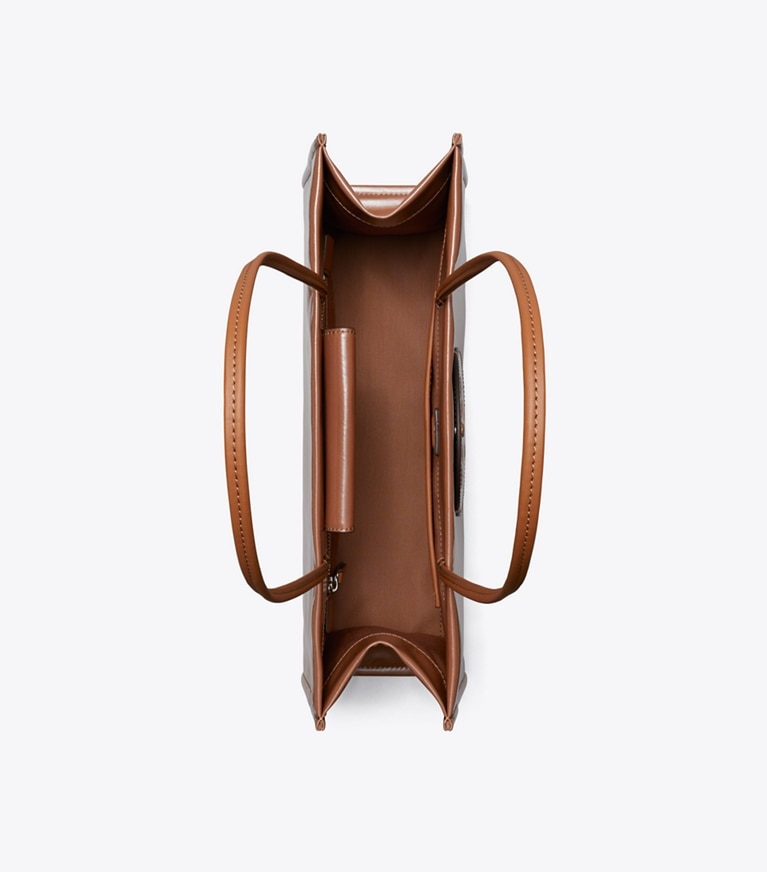 Tory Burch designer tote bags Ella East-West Tote in Aged Tan overhead