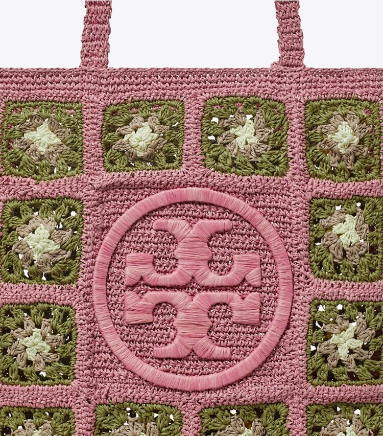 Tory Burch designer tote bags Ella Floral Crochet Tote in Primrose detail