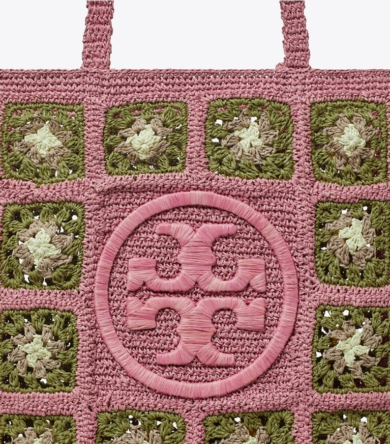 Tory Burch designer tote bags Ella Floral Crochet Tote in Primrose angle