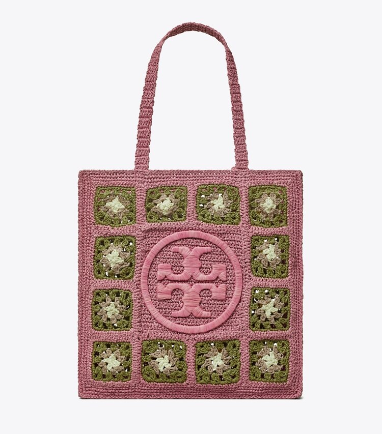 Tory Burch designer tote bags Ella Floral Crochet Tote in Primrose front