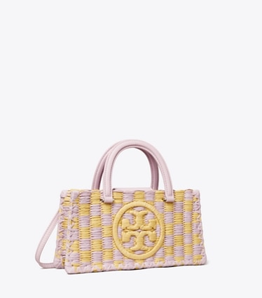 Tory Burch designer cabas Ella Hand-Crocheted East-West Tote in Pale Purple angle