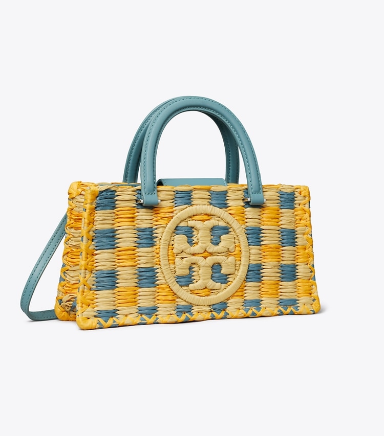 Tory Burch designer サッチェルバッグ エラ ハンドクロシェ イーストウエスト トップハンドルバッグ in Deep Turquoise angle