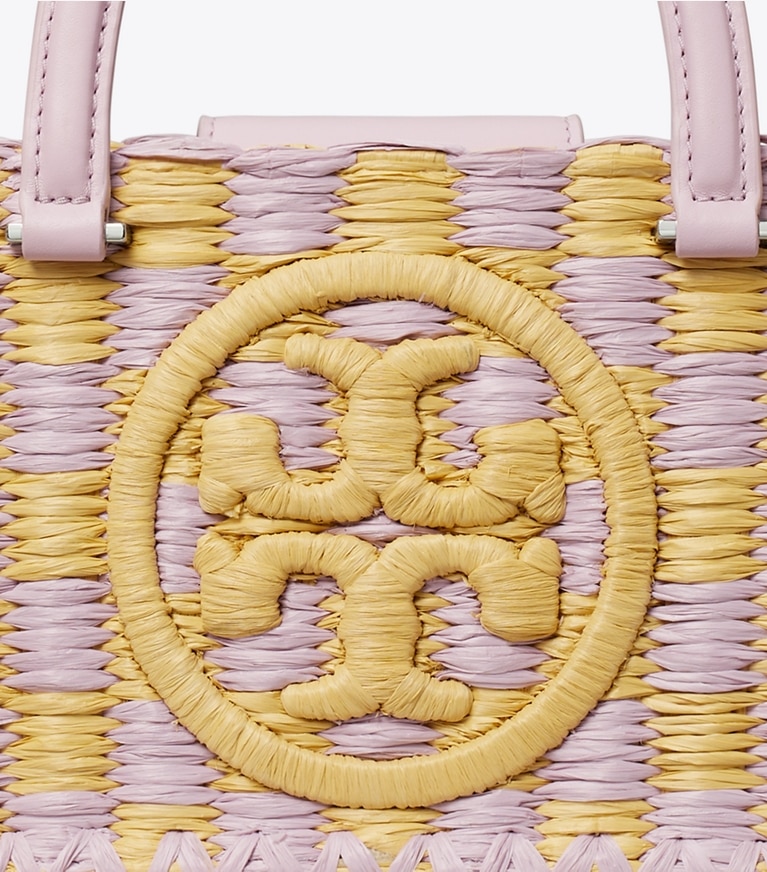 Tory Burch designer tote bags Ella Hand-Crocheted East-West Tote in Pale Purple angle