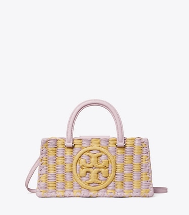 Tory Burch designer cabas Ella Hand-Crocheted East-West Tote in Pale Purple front