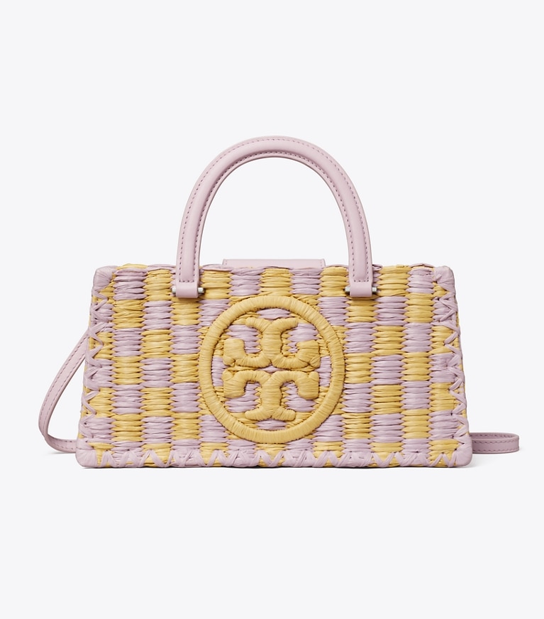 Tory Burch designer tote bags Ella Hand-Crocheted East-West Tote in Pale Purple angle
