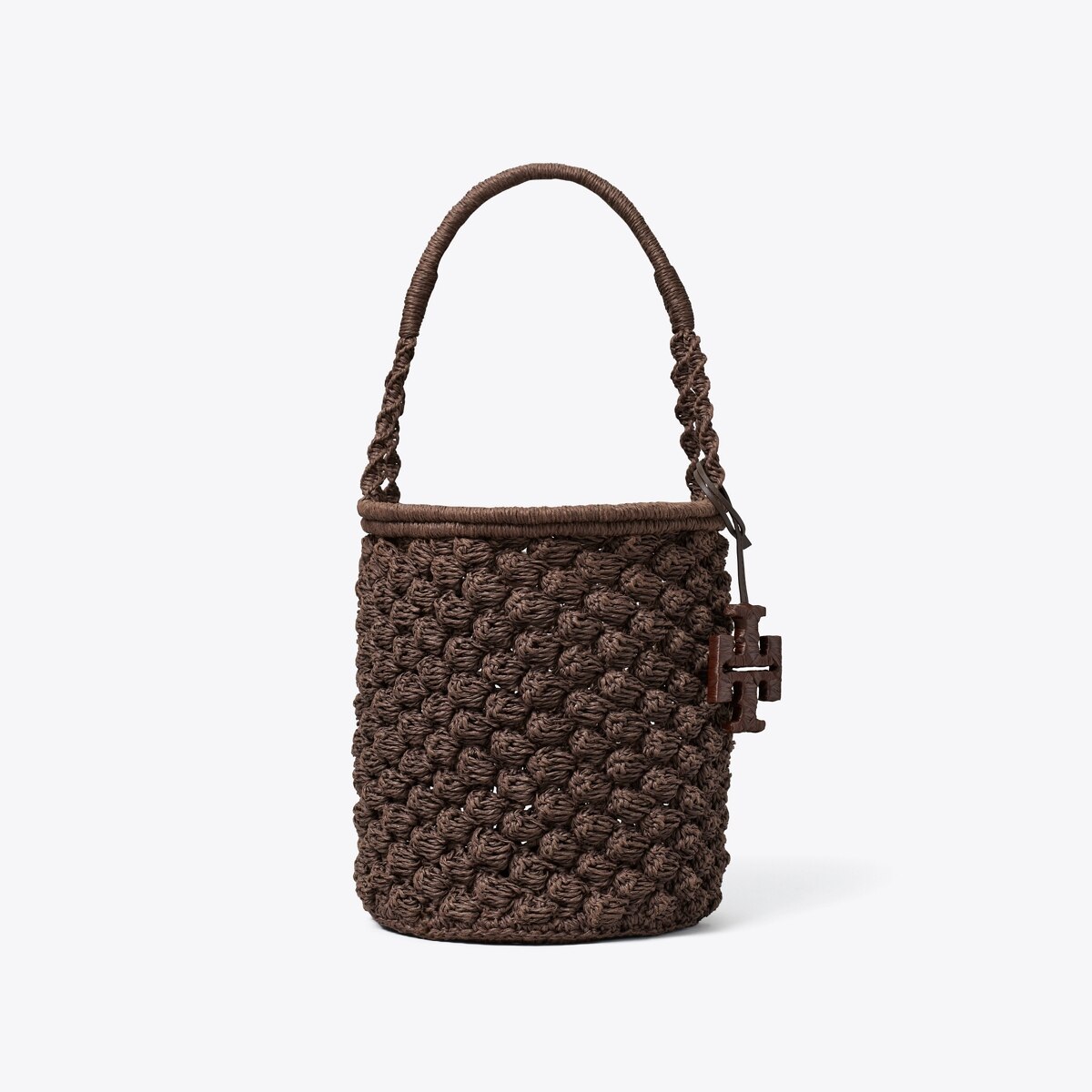 Ella Hand-Crocheted Popcorn Bucket Bag: Women's Handbags