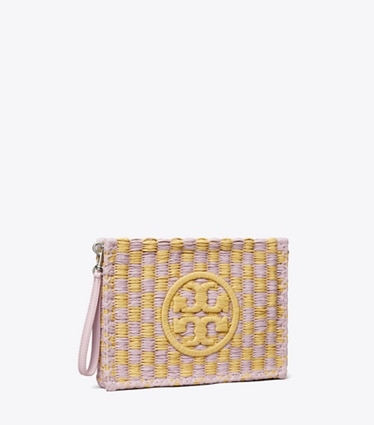 Tory Burch designer wristlets Ella Hand-Crocheted Pouch in Pale Purple angle