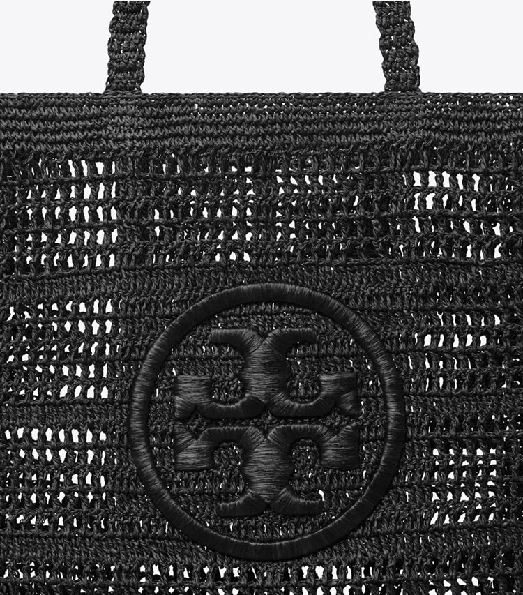 Tory Burch designer tote bags Ella Hand-Crocheted Tote in Black detail