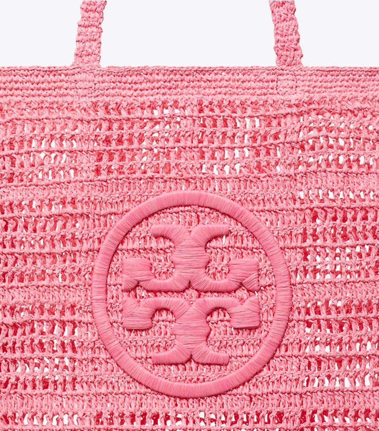 Tory Burch designer tote bags Ella Hand-Crocheted Tote in Pink angle